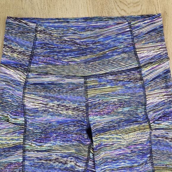 Lululemon Athletica Fast and Free II Nulux — Blue and Green Leggings — Size 8 - Picture 5 of 9